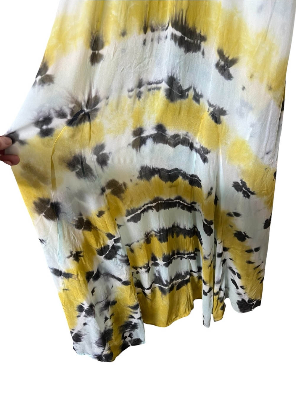 Young Fabulous & Broke Elie trapeze halter dress tie dye yellow black blue boho - Picture 8 of 13